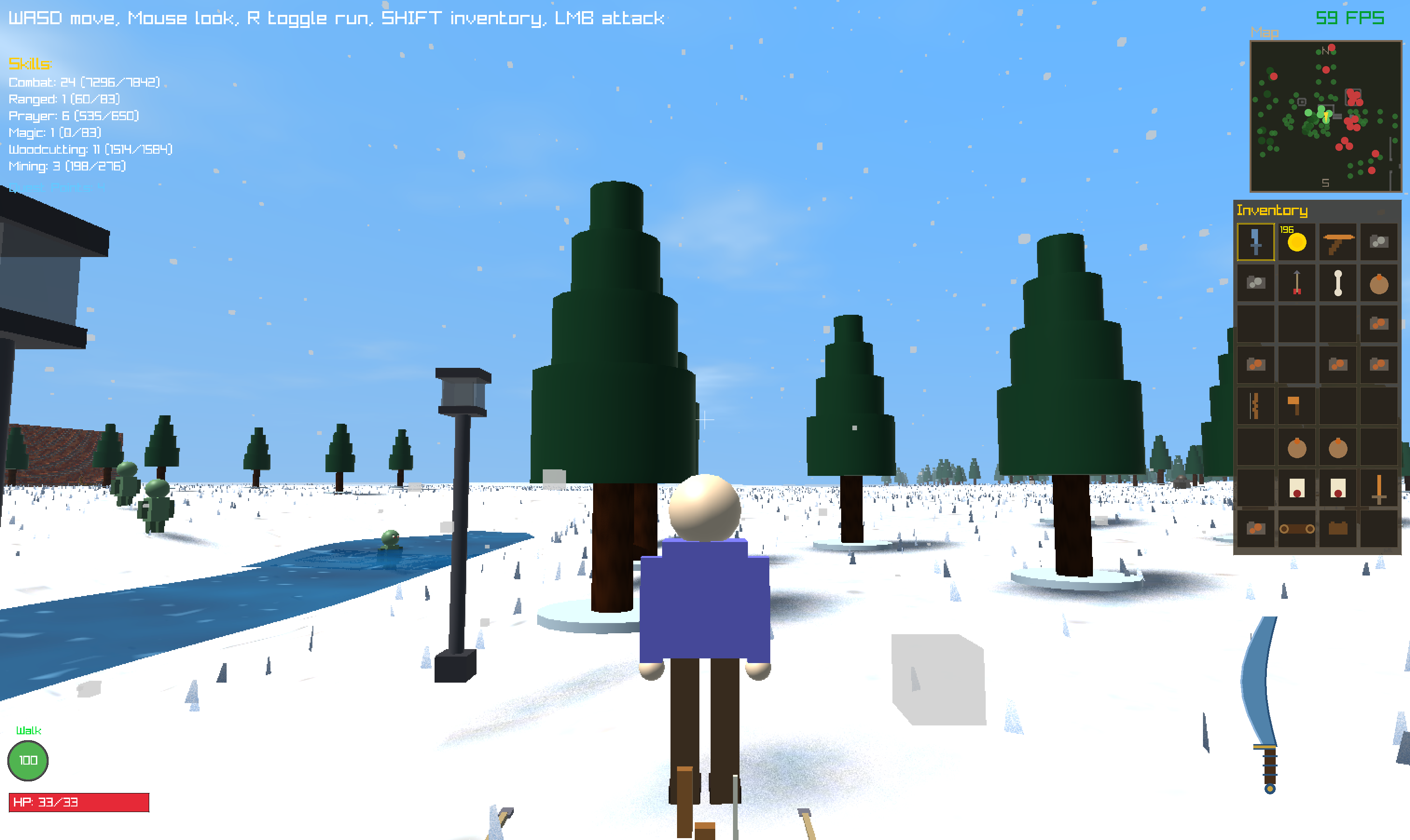 Winter mode with snow particles