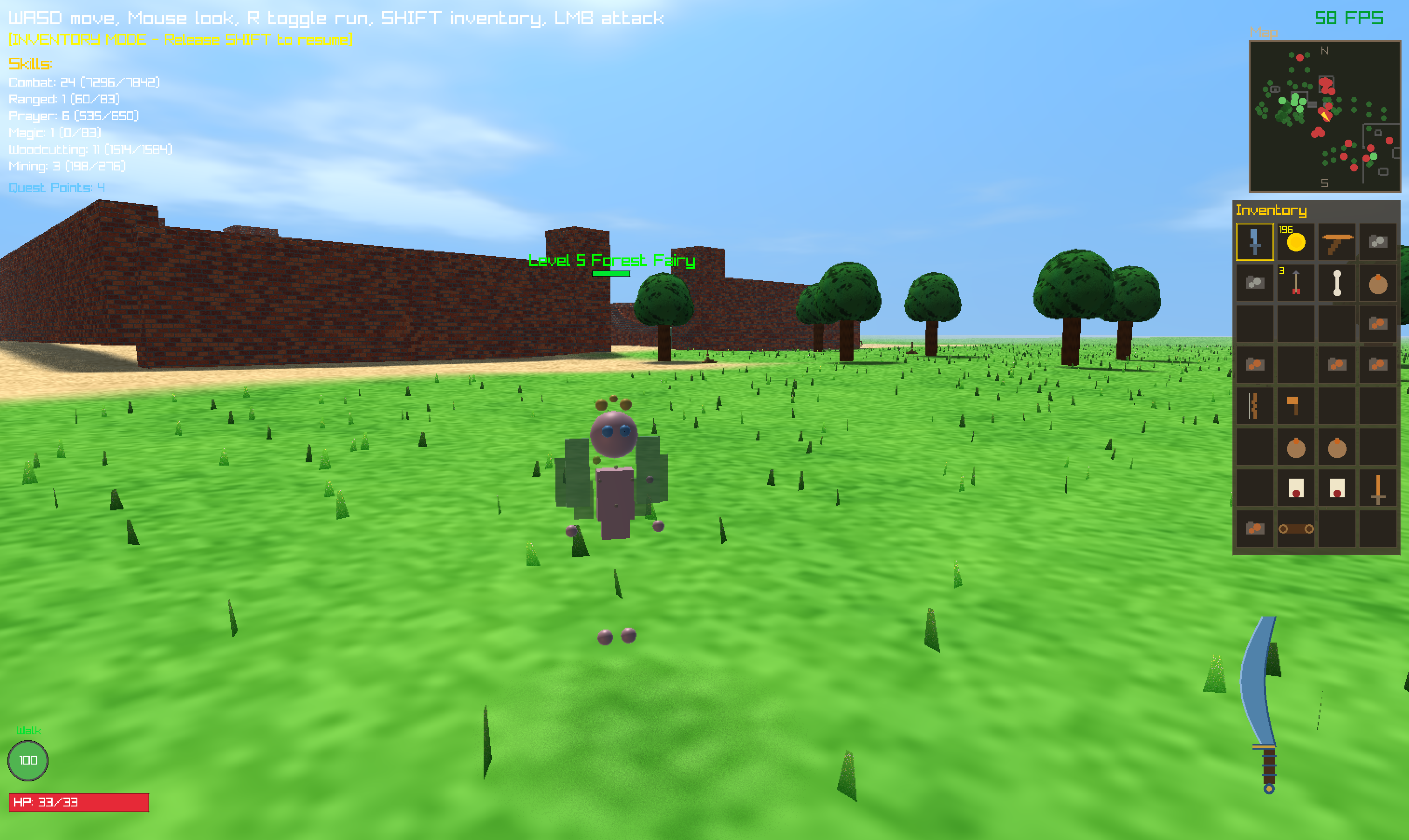 A generated Forest Fury monster